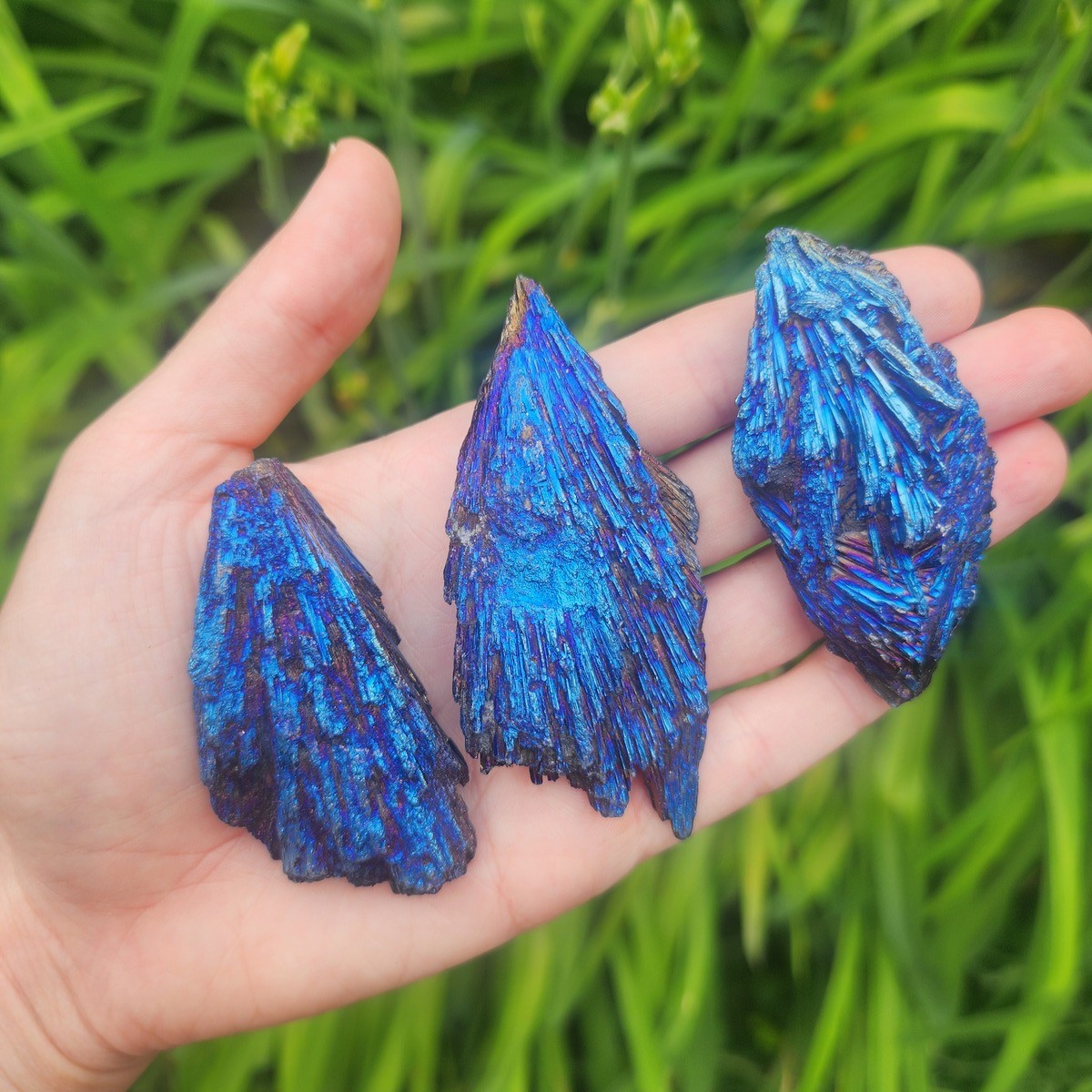 Blue Aura Kyanite Crystal – Titanium Rainbow Kyanite Blade