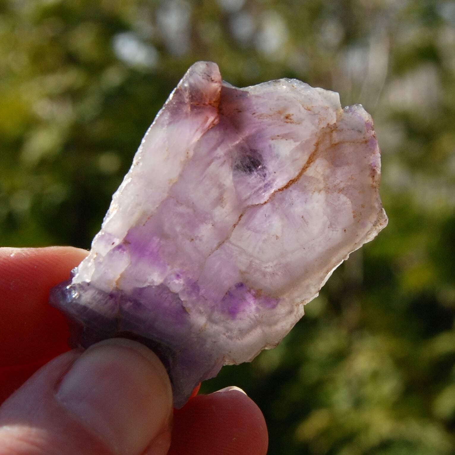 1.75″ Chevron Amethyst Trapiche Quartz Crystal Slice, Zambia ca13