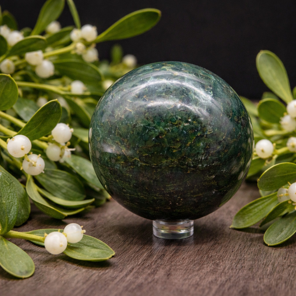 Natural Emerald Crystal Gemstone Sphere Healing Protection Housewarming Gift