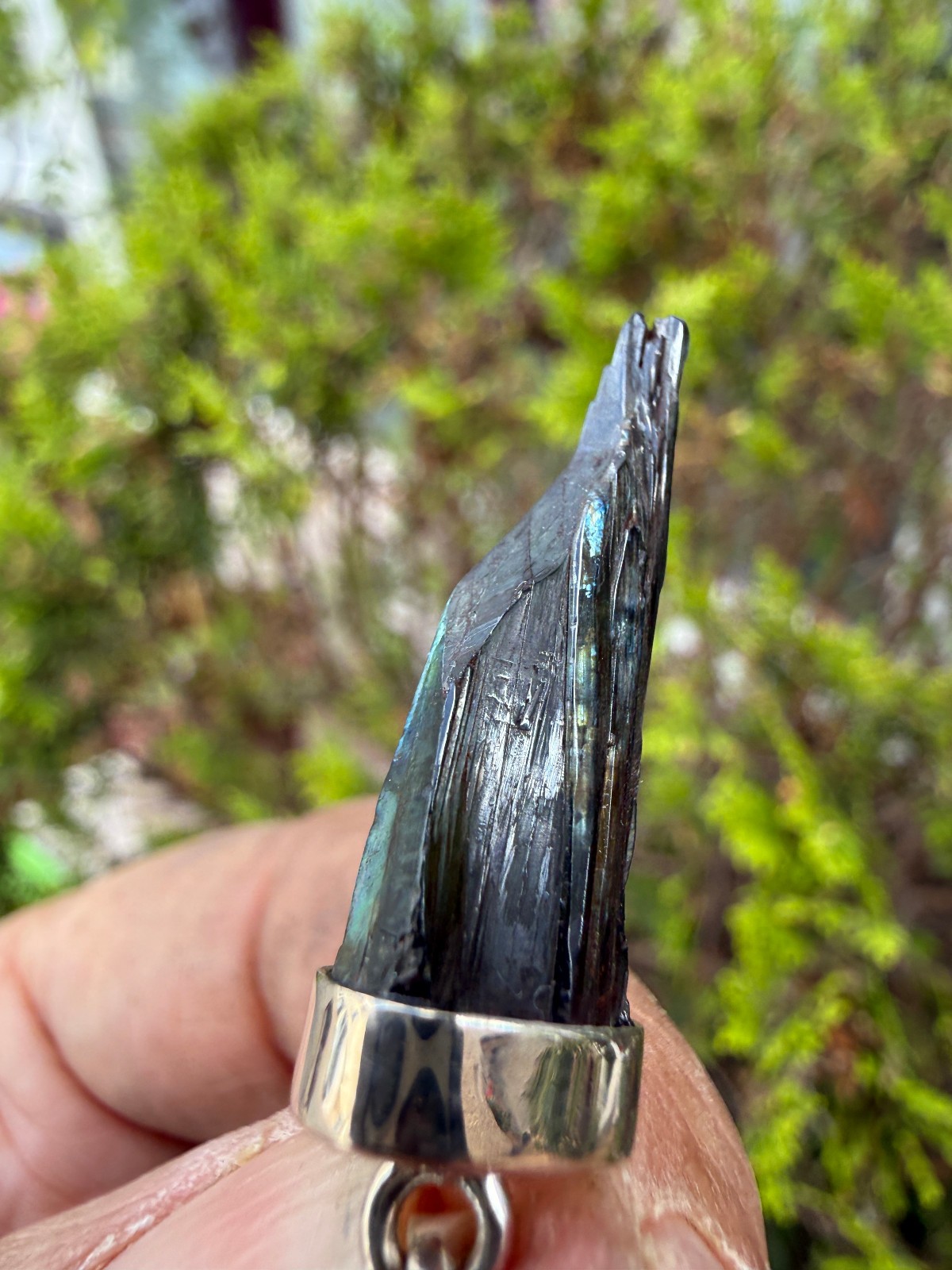 Vivianite Crystal Pendant silver 925 Raw anxiety healing natural awareness