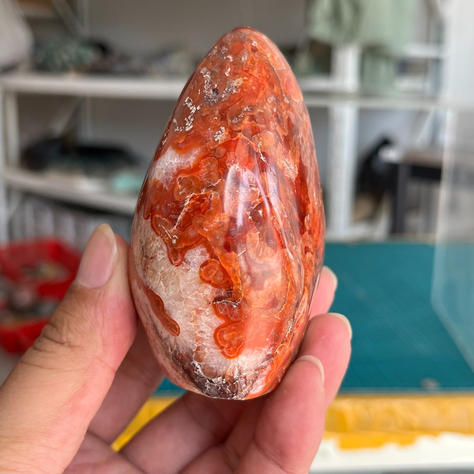 420g High Quality Natural Red Agate Carnelian Crystal Mineral Specimen Healing