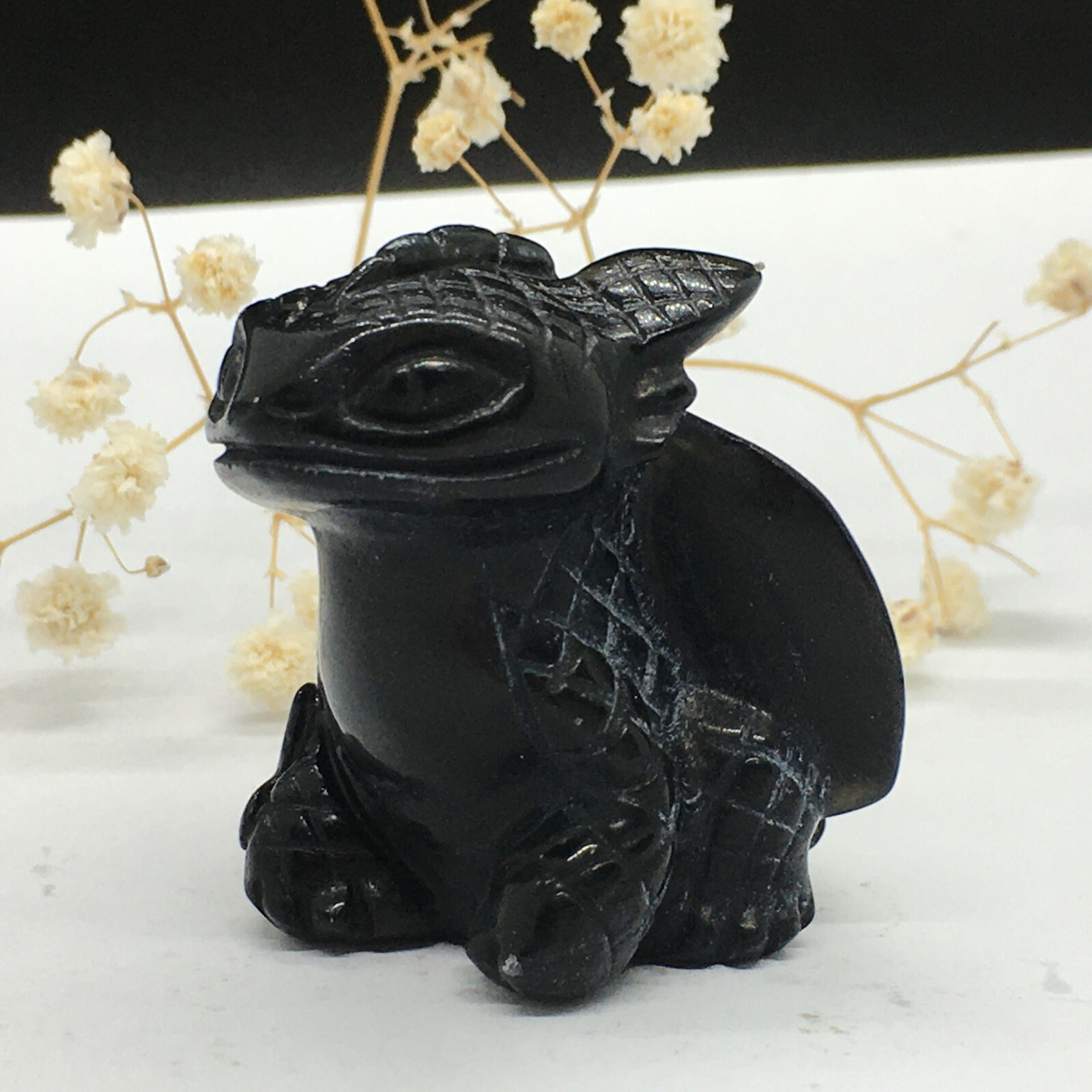 1.5’’ Natural obsidian crystal Quartz carved crystal skull reiki healing 1pc