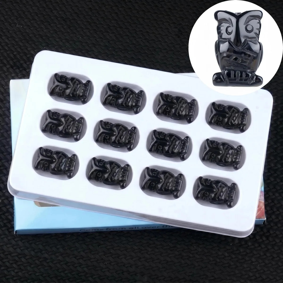 12 Styles Natural Gemstone Owl Carving Mini Crystal Animal Statue Wholesale Bulk