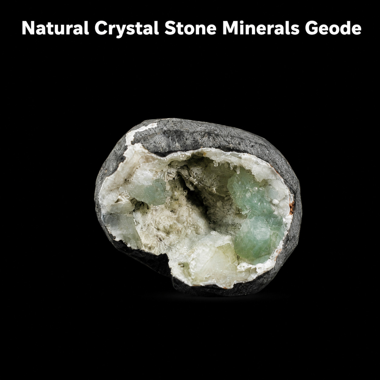 Green Apophyllite Stilbite w/ Heulandite Mordenite Crystal Geode 227g 7x5cm Raw