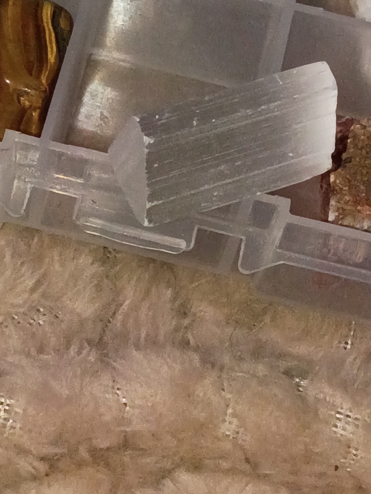 Raw Rough Selenite Crystal Chunk Lot – Clear/White Mineral Specimen (3) Natural