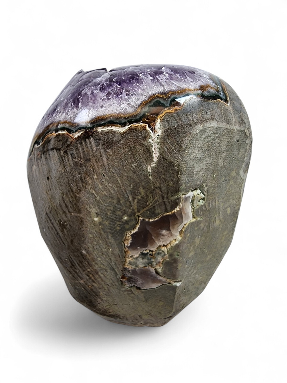 Amethyst Polished Edge Geode A-Grade Brazil 3lbs 3.4oz.