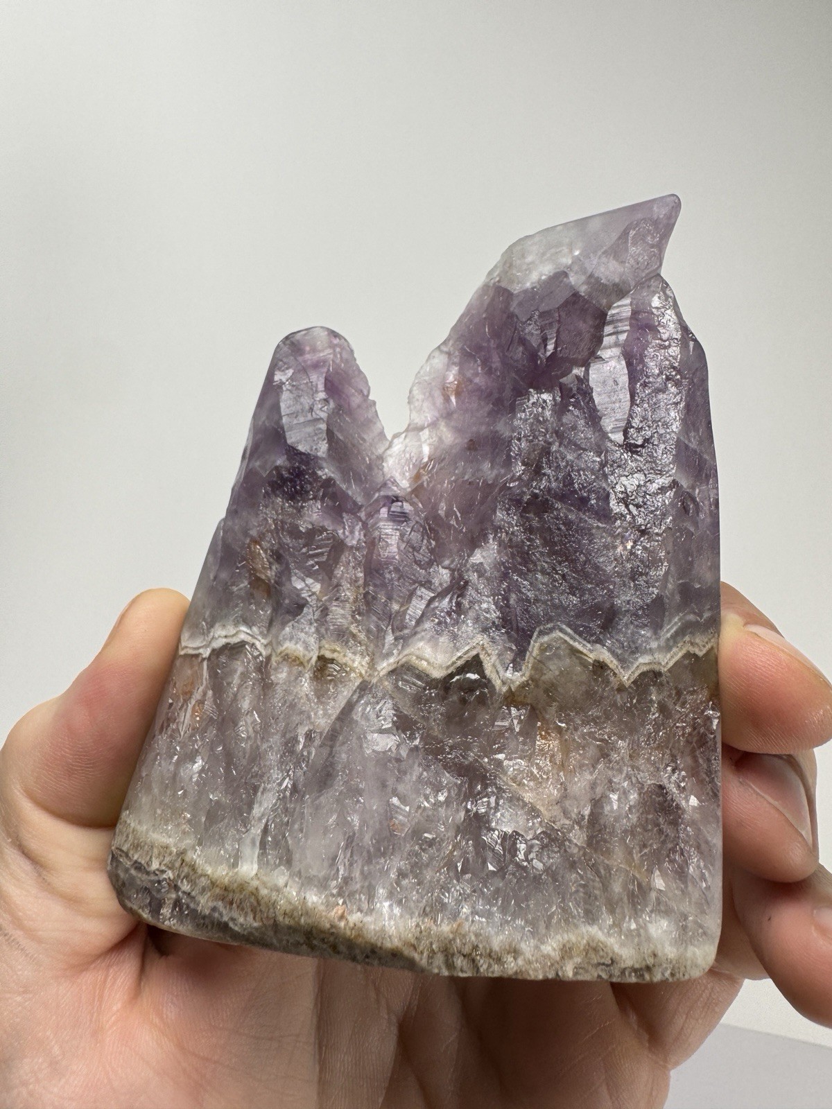 Boreal Amethyst Auralite 23 Crystal – Vertical Cut Polished Face