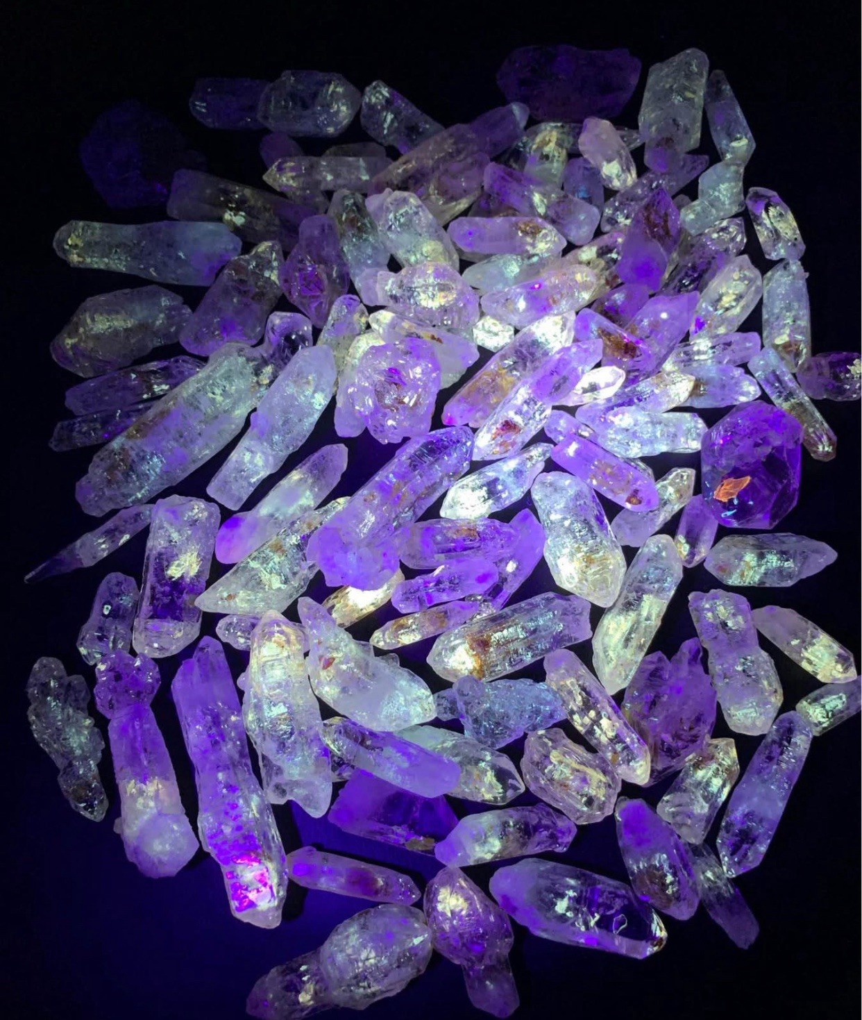 Petroleum Inclusion Septor Diamond Quartz Crystals 60Pcs (310 Gm), Rare Crysta