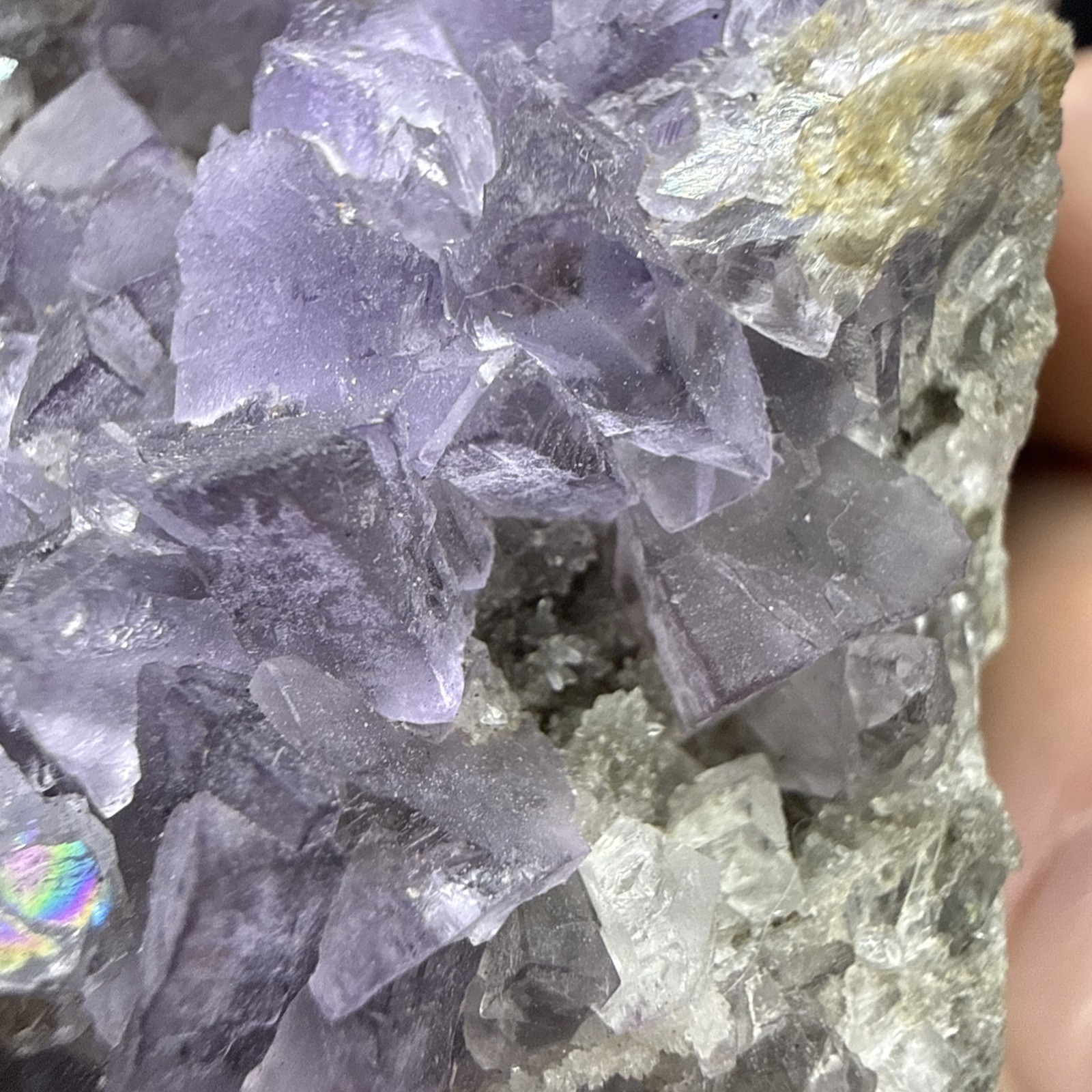 3/4Lb Natural Cubic Purple Fluorite On Matrix!👀Specimen,Collector,Minerals,UV!
