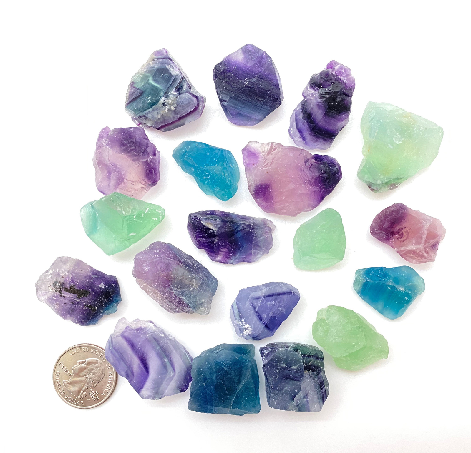 Raw Rainbow Fluorite Crystal – Grade A, Natural Fluorite from China