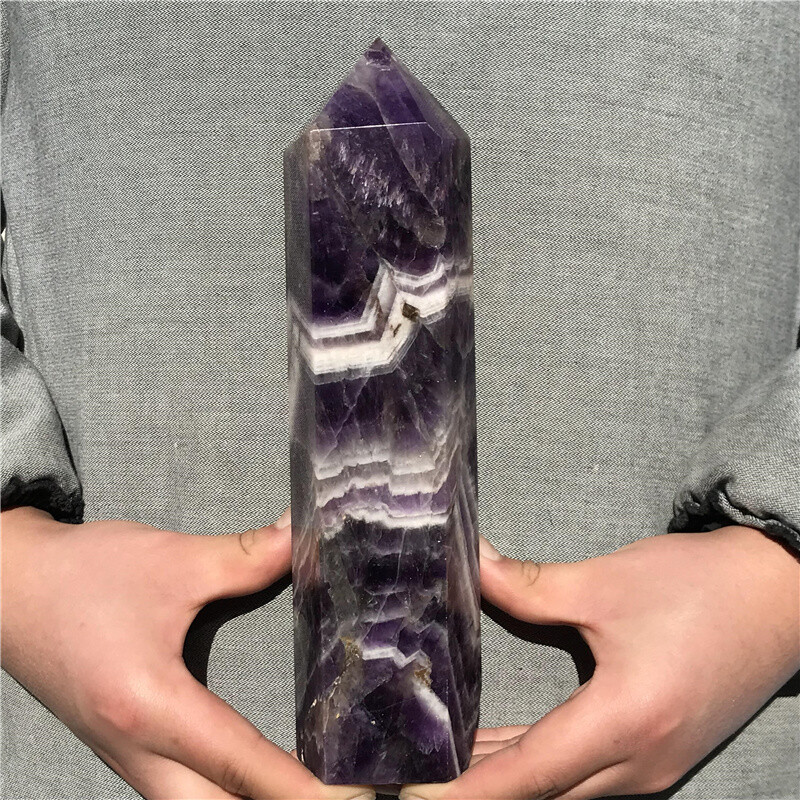 A+ 3.3LB Natural Dreamy amethyst obelisk quartz crystal crystal healing XA4667