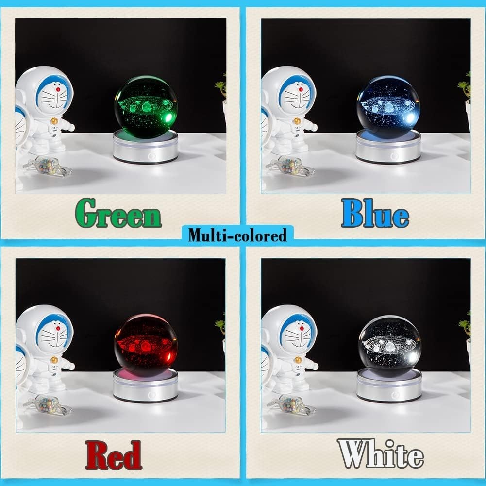 K9 Crystal Solar System Globe – Multicolor LED Night Light for Kids & Adults