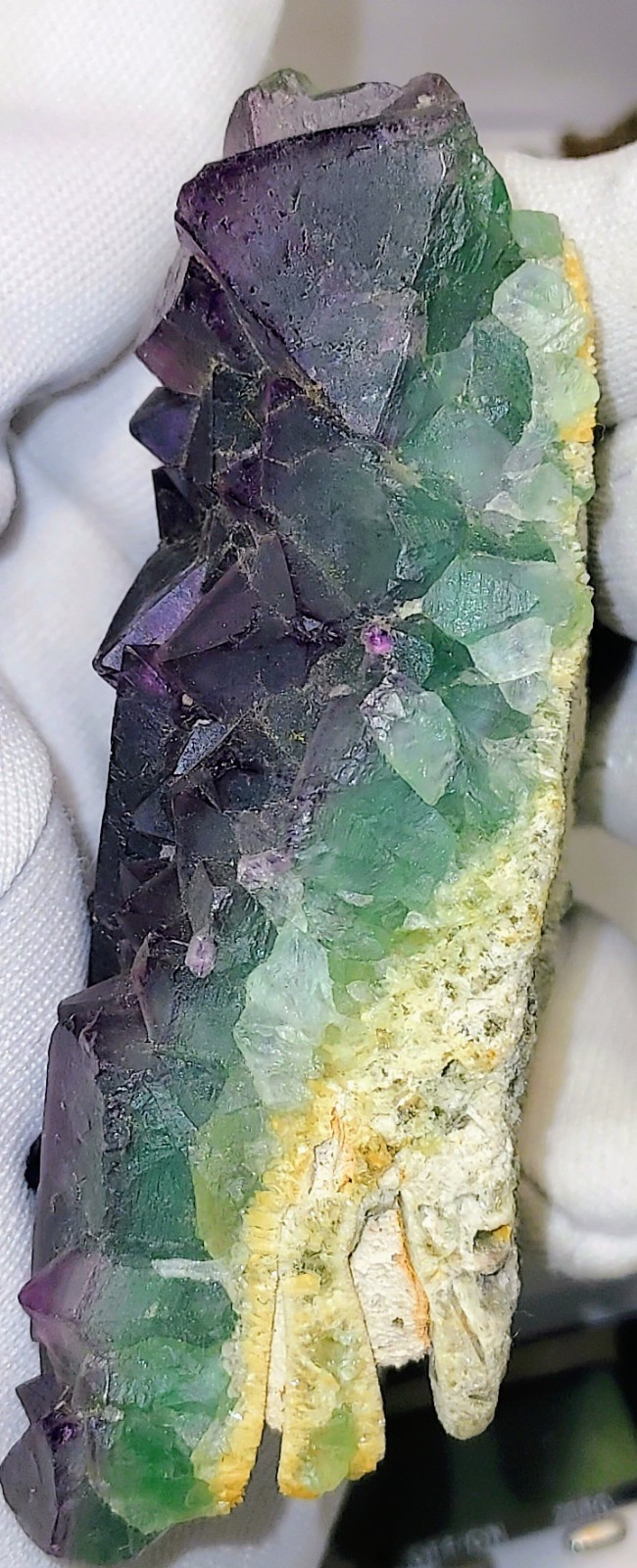 Purple Green Flourite Barite Quartz Cluster Mineral Specimen