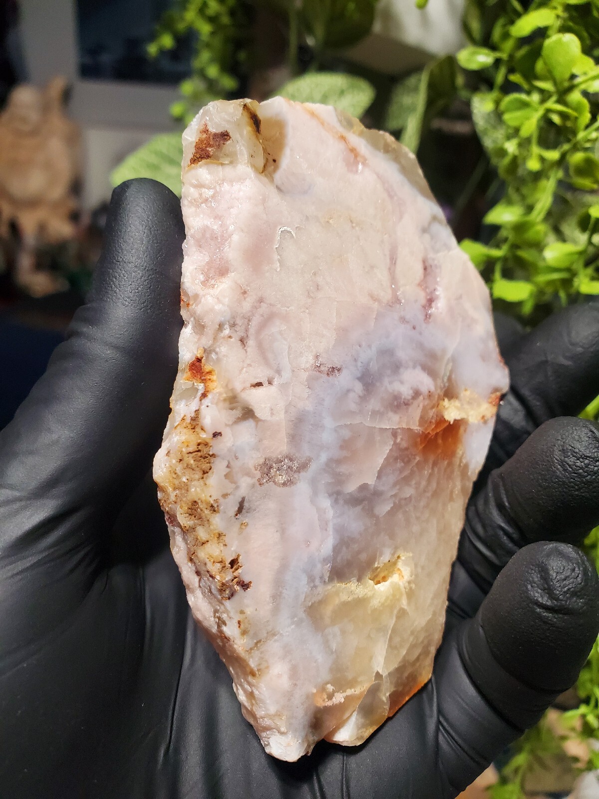 124g Beautiful Flower Agate Slice Slab Crystal Quartz Energy Healing Crystal