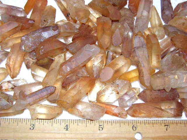 Tangerine Quartz crystal all natural mixed grade Brazil 1/4 pound 10-20 crystals