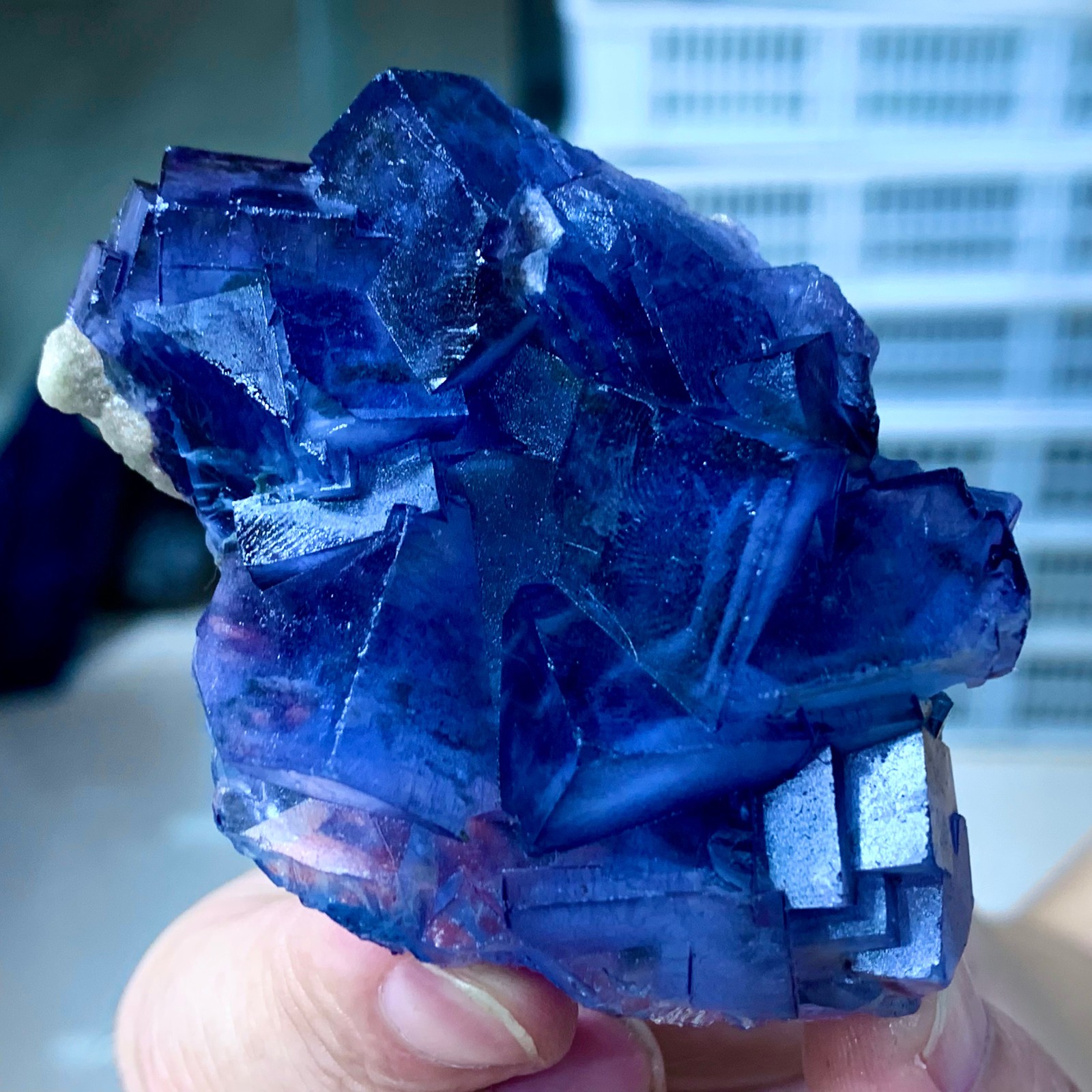 120G Rare transparent blue fluorite cubic mineral crystal sample/China