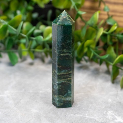 Natural Green Jade Tower Green Jade Obelisk Healing Crystal Gifts for Loved