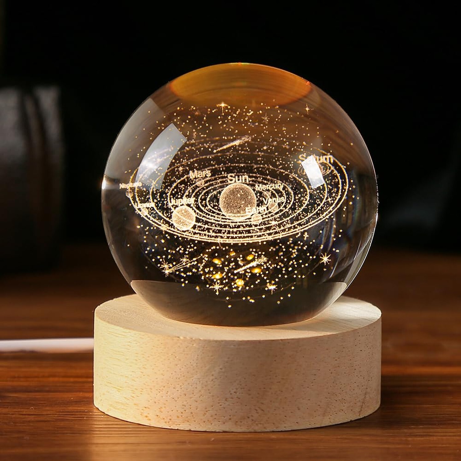 IFOLAINA 3D Solar System Crystal Ball 60mm Universe Gifts with Laser Engraved…