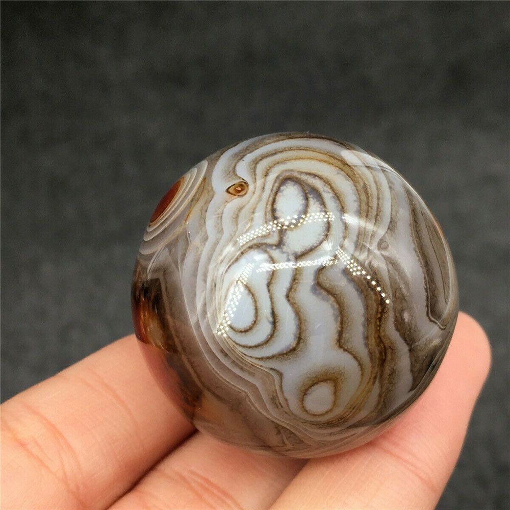 1x Natural Silk Agate Ball Quartz Crystal Sphere Ball Reiki Healing #LI DIa.35MM