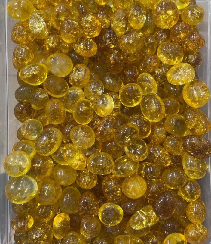 1Lb Natural Citrine Crystal Dark Yellow Tumbled Stone Raw Citrine A++ Quality