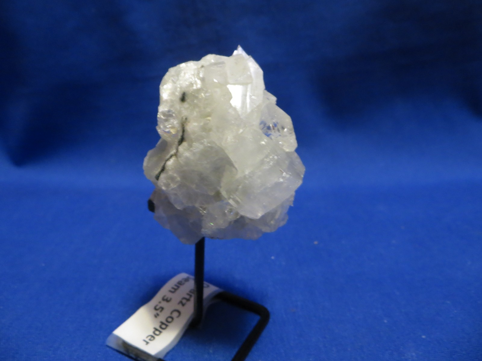 New! Natural Earth Mined Quartz Copper Seam Black Metal Stand Free Shipping