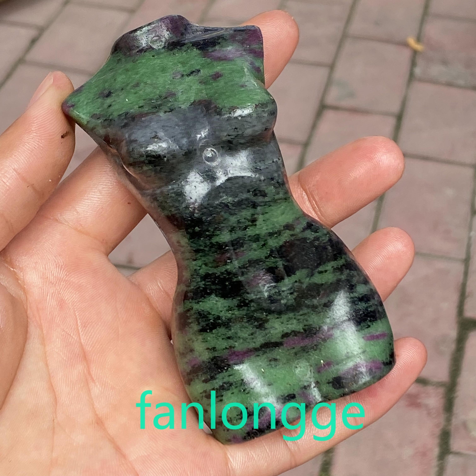 4in Natural Zoisite Goddess Quartz Crystal skull Body Carved Sculpture 1PC