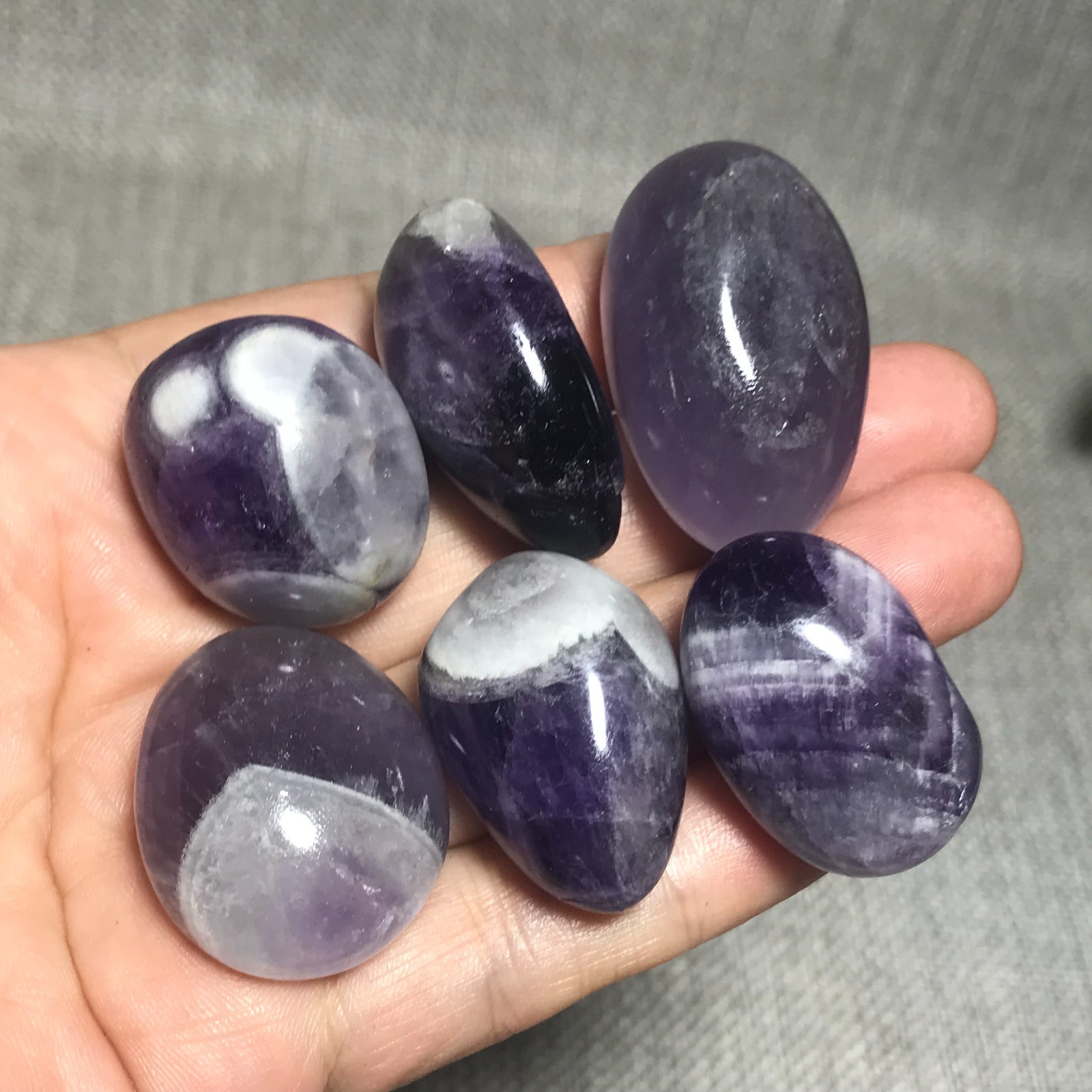 107g 6pcs Natural Chevron Amethyst – Rough Rocks for Tumbling 02
