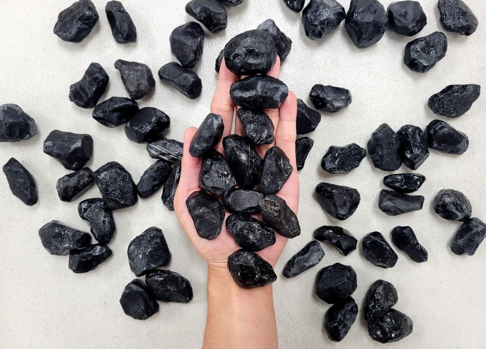 Raw Apache Tears Obsidian Stones Large Chunks 1″ to 2″ Wholesale Rocks Bulk