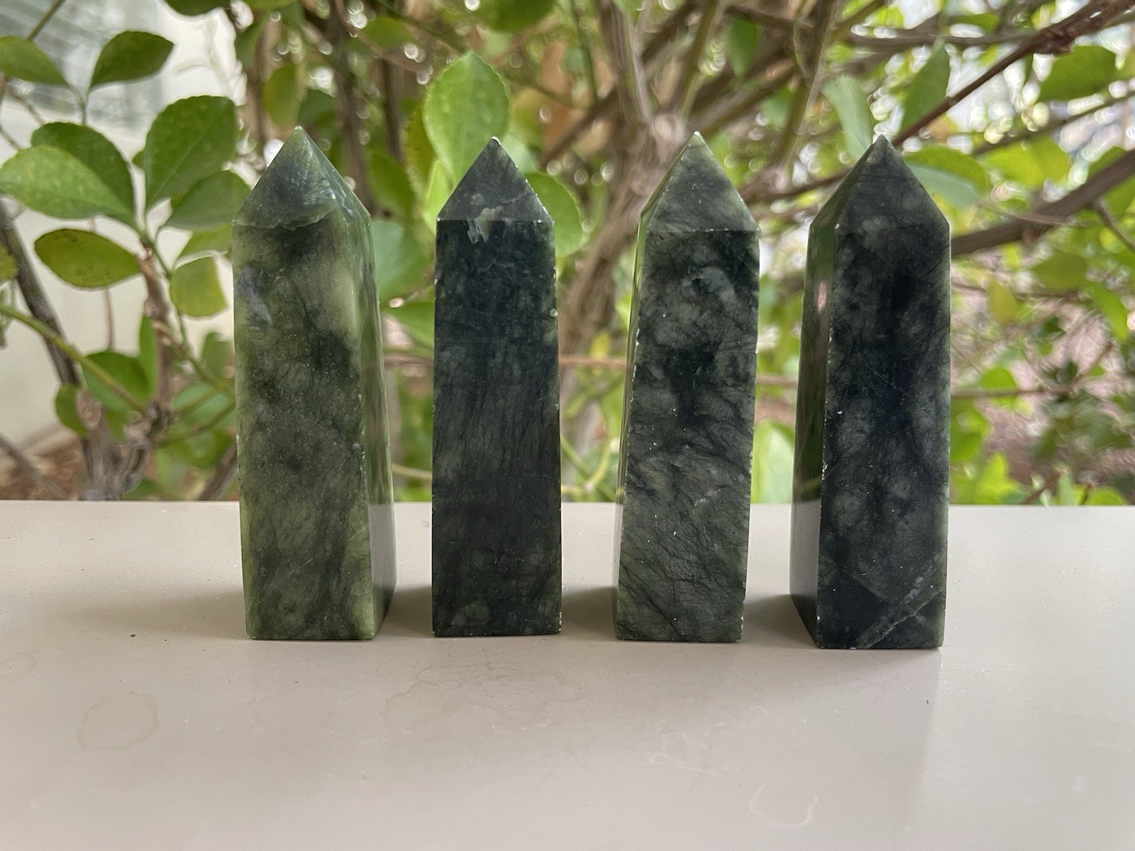 Green Jade Crystal/Gemstone Point/Tower 3″ (Price For 1)