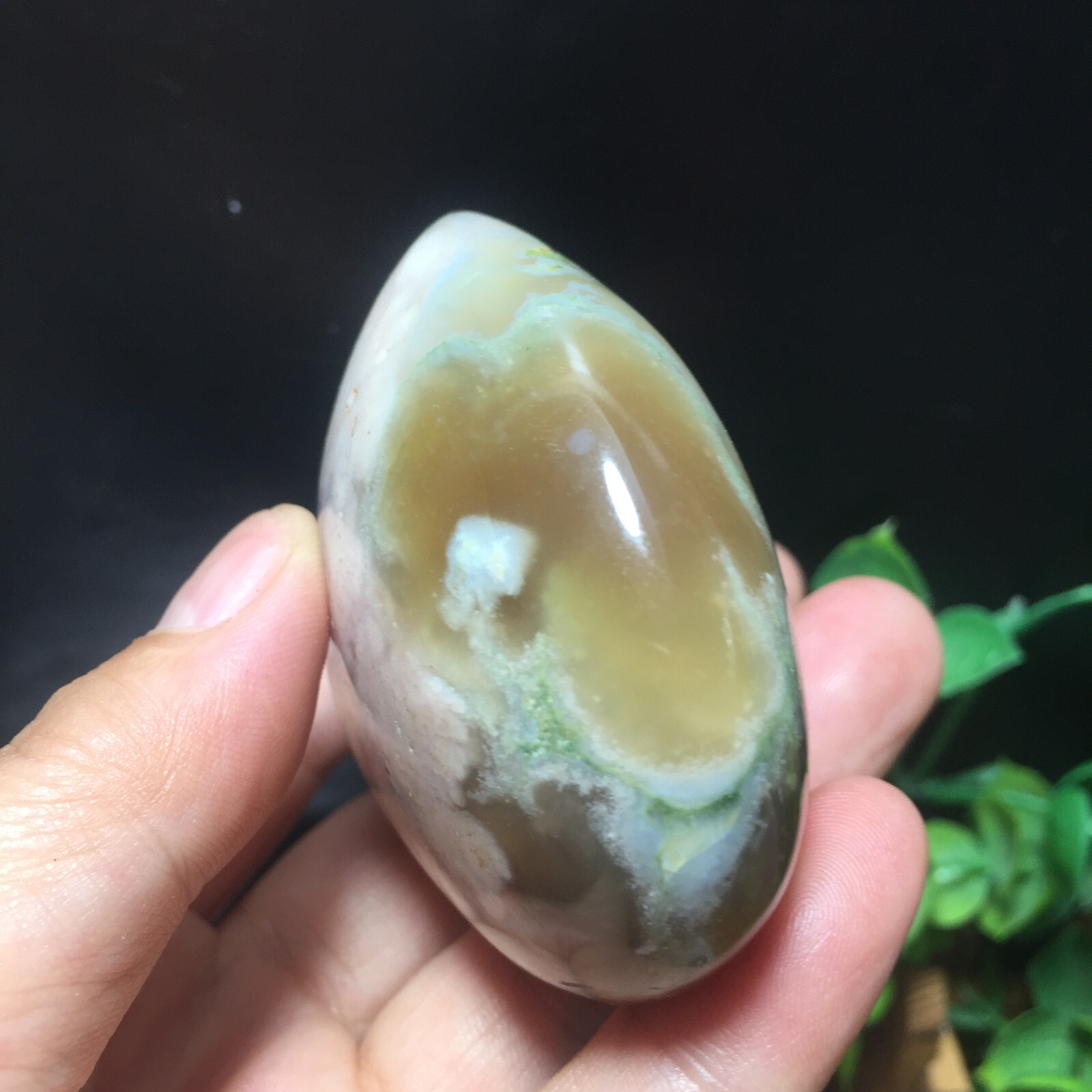 151g Natural Sakura Agate Heart Hand Carved Gift Healing 102