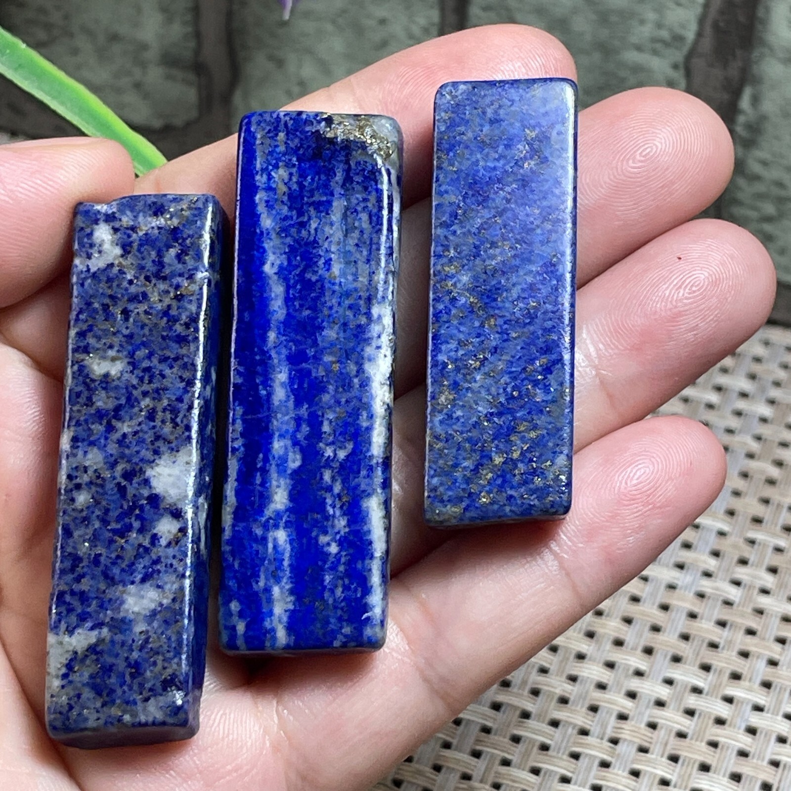 3PC Lapis Lazuli stone Raw stone Rock Original Specimen 51g H5