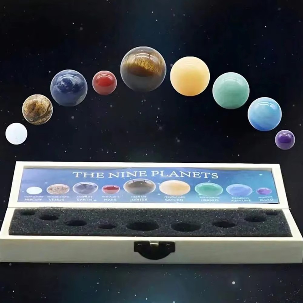 Solar System Crystal Gemstone Planet Set (9 Pieces)