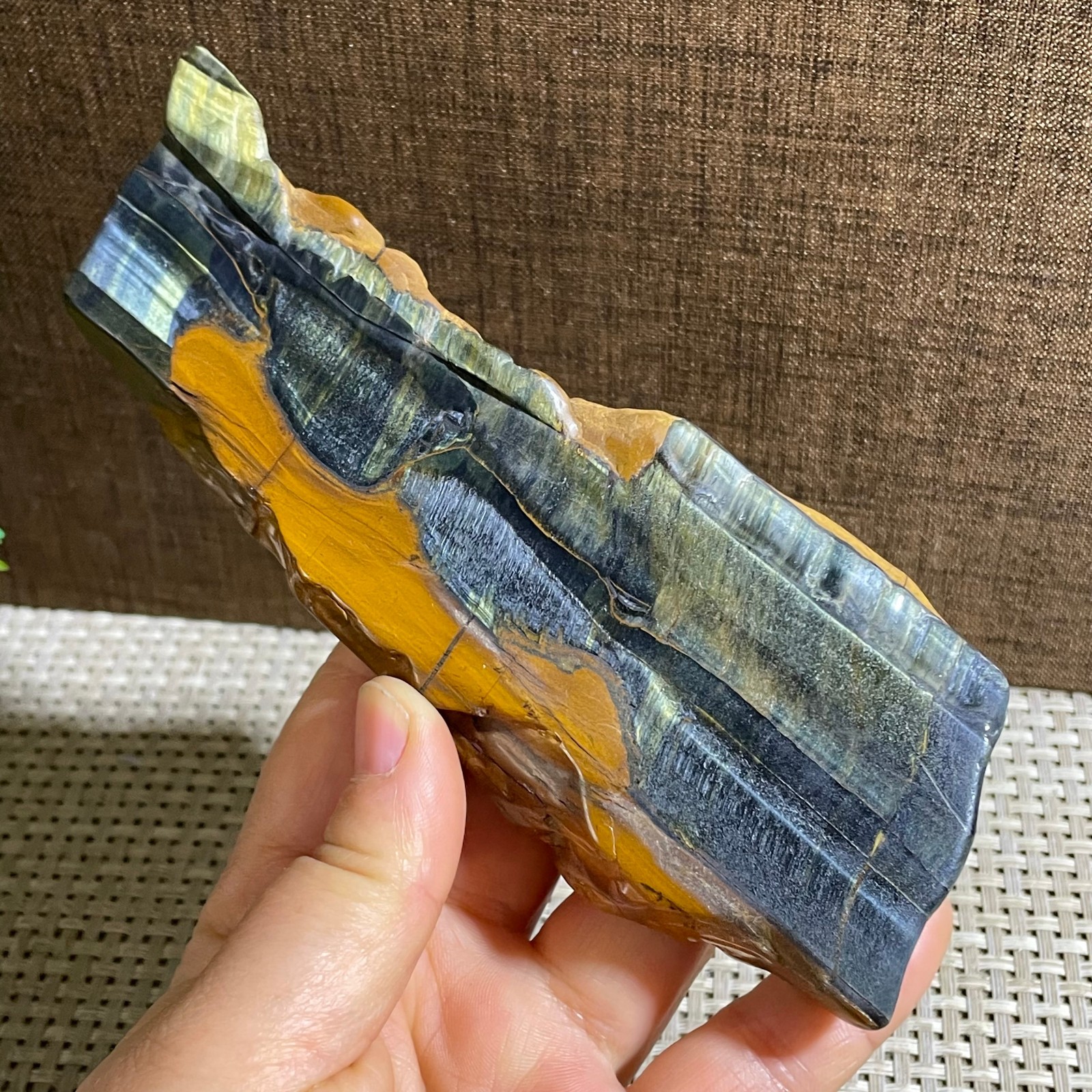 255g Natural tiger’s-eye Rough Raw Stone Rock Specimen Reiki healing