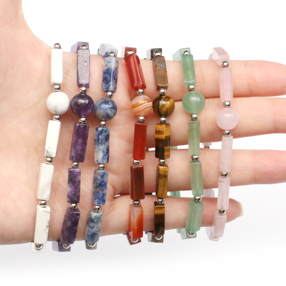 Natural 8mm Beads Stone Bracelet Chakra Crystal Energy Charm Reiki Healing Gifts