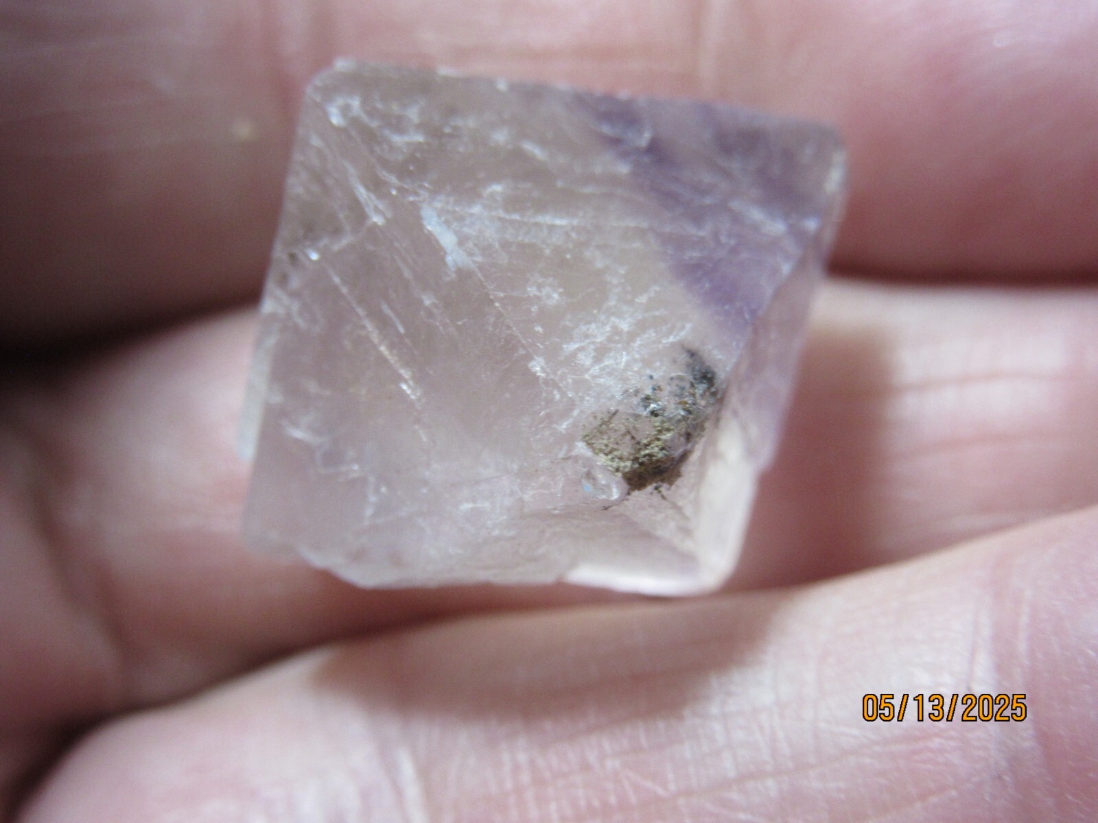 Two Tone Purple Clear Fluorite 1.0″ Octahedron Crystal Collectible TTCPPO-3s