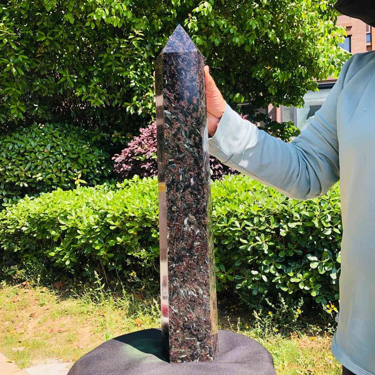 17.44LB Natural Fireworks Stone Obelisk Quartz Tower Crystal Wand Point Healing