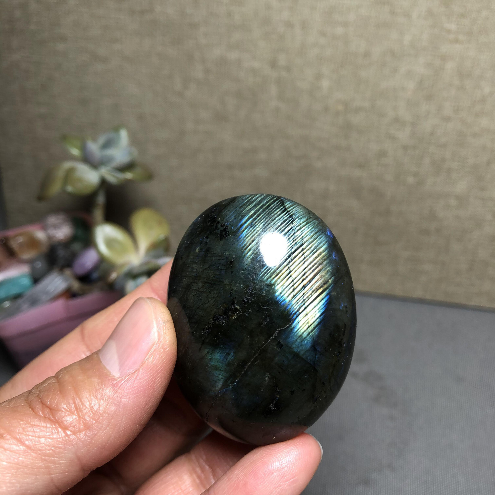 50mm Natural Labradorite Crystal gemstone Polish/rough Specimen 67g A6105