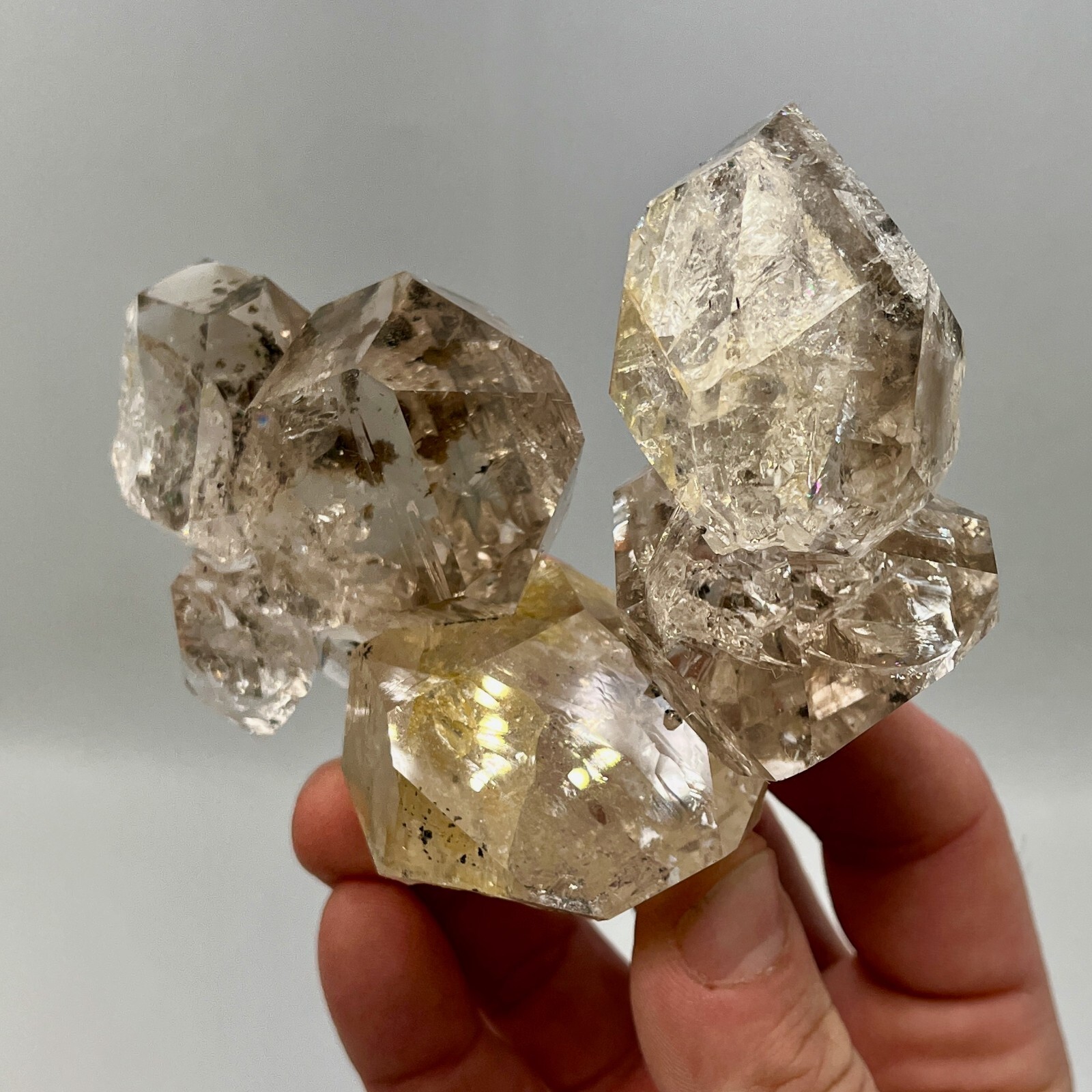 378 g Herkimer Diamond Gem Cluster w/ Huge Rainbows, A+ Clarity, Gorgeous Inclus