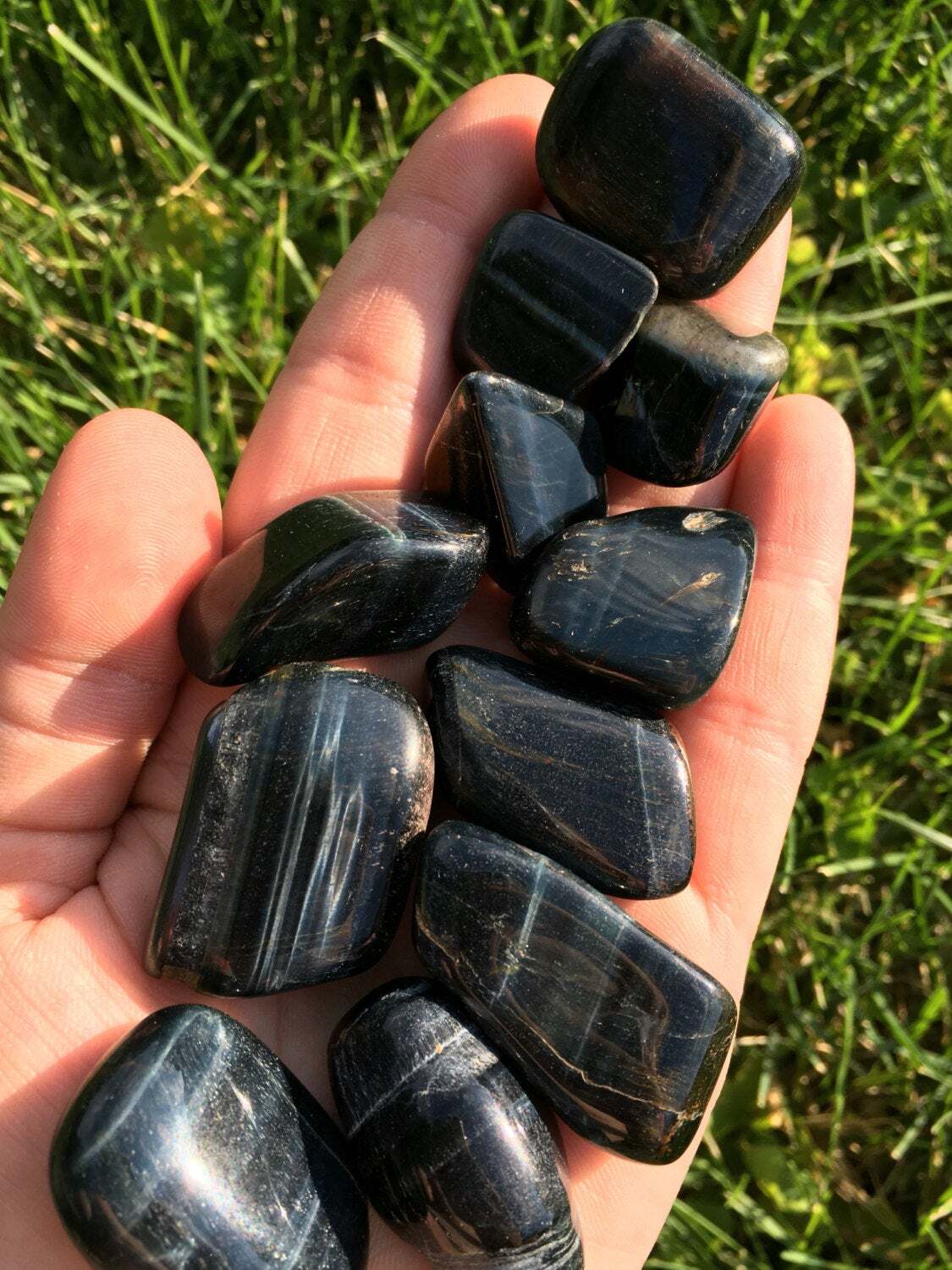 Blue Tigers Eye Tumbled Stone – Polished Blue Tigers Eye Crystal