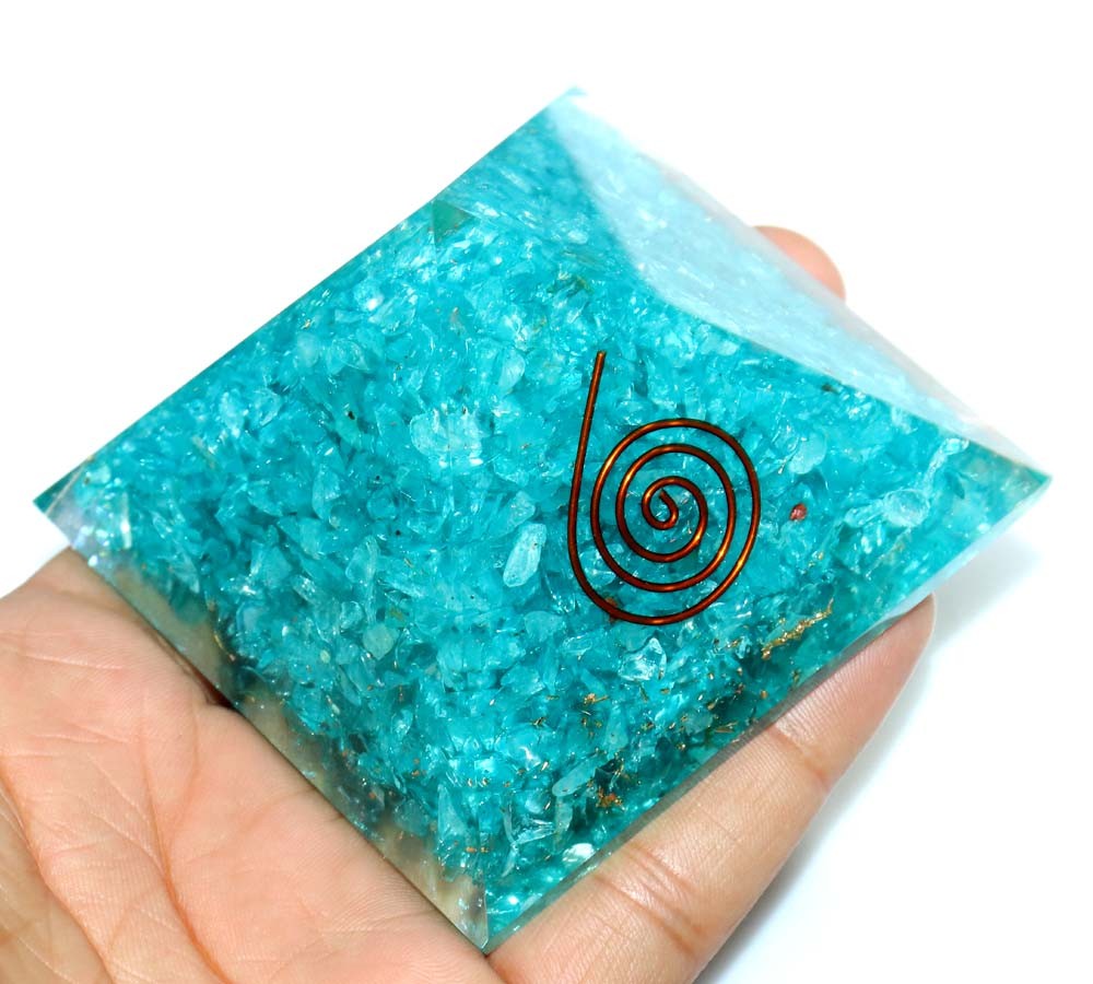 Pyramid Triangle Blue Quartz Spiritual Decor Collectables 60X80mm Trendy JW