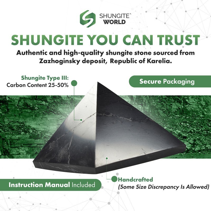 Shungite World Shungite Pyramid Set 4 pcs – 30 mm / 1.18″ (Polished+Unpolished)