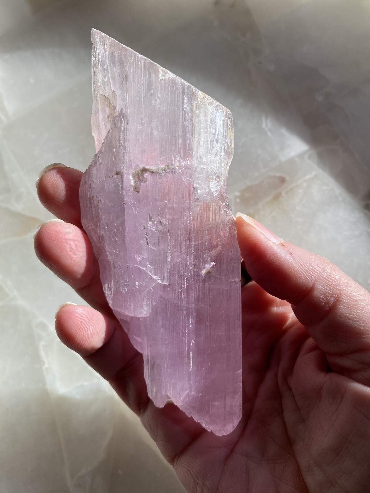 Natural Pink Color Kunzite Crystal, Raw Kunzite Stone, 176 Grams