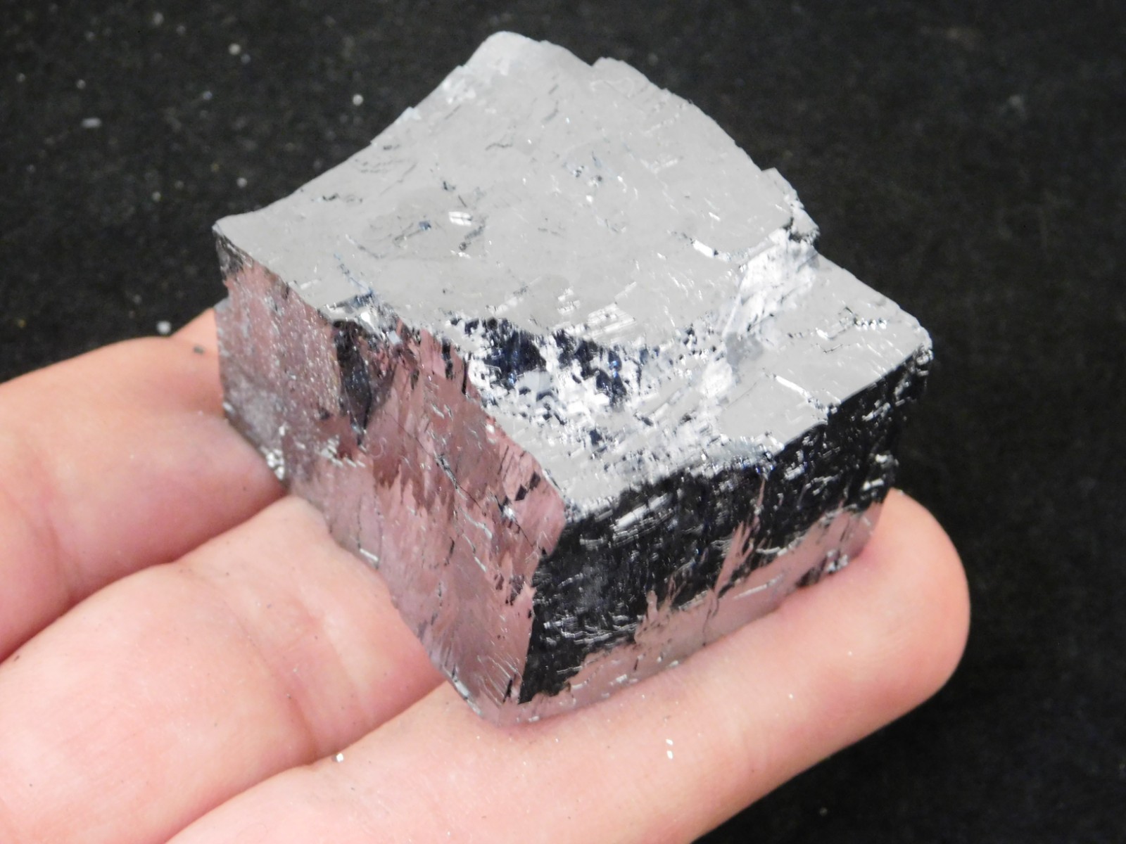 Larger! Super Shiny Stepped GALENA Crystal CUBE 100% Natural Missouri 231gr
