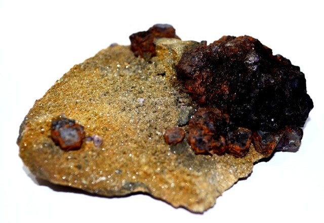Purple Aztec fluorite pyramid France Mineral