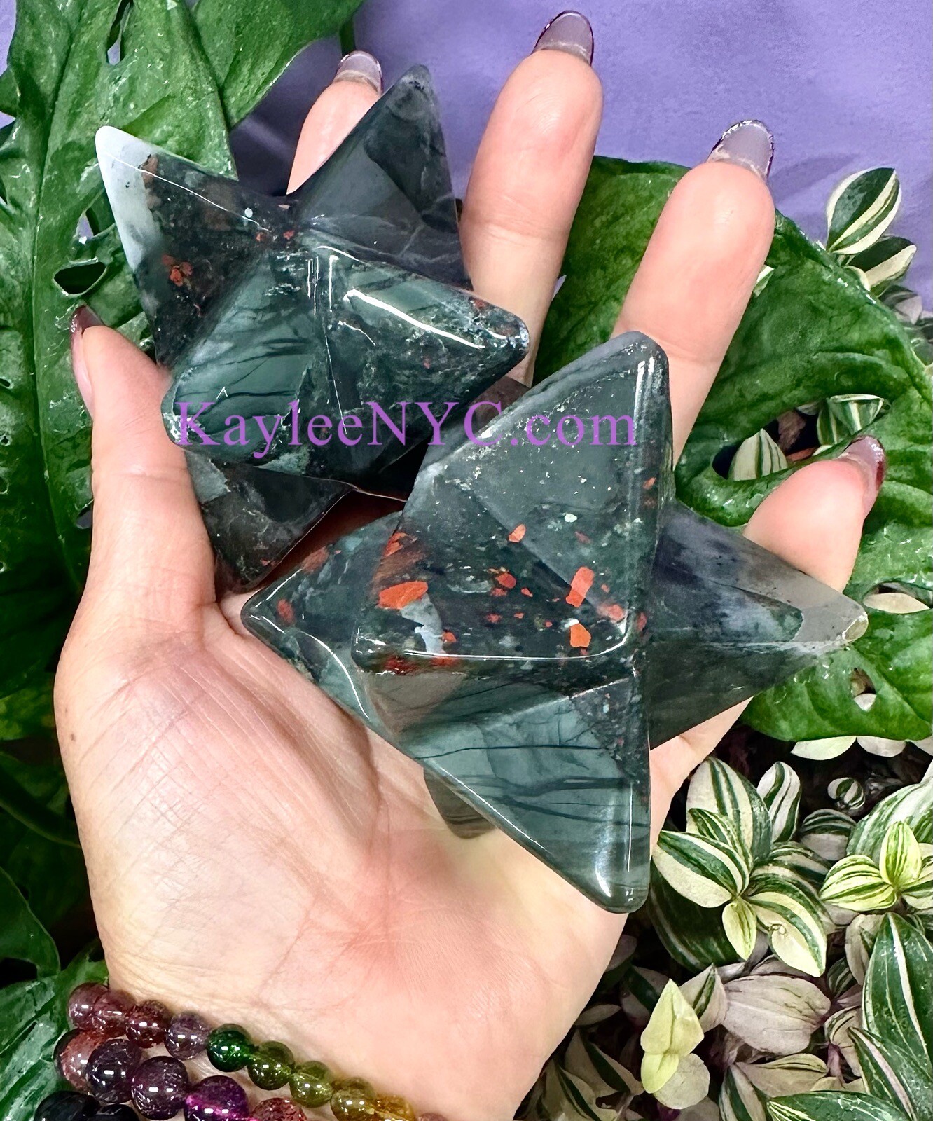 Wholesale Lot 3 PCs Natural Bloodstone Merkaba Healing Energy