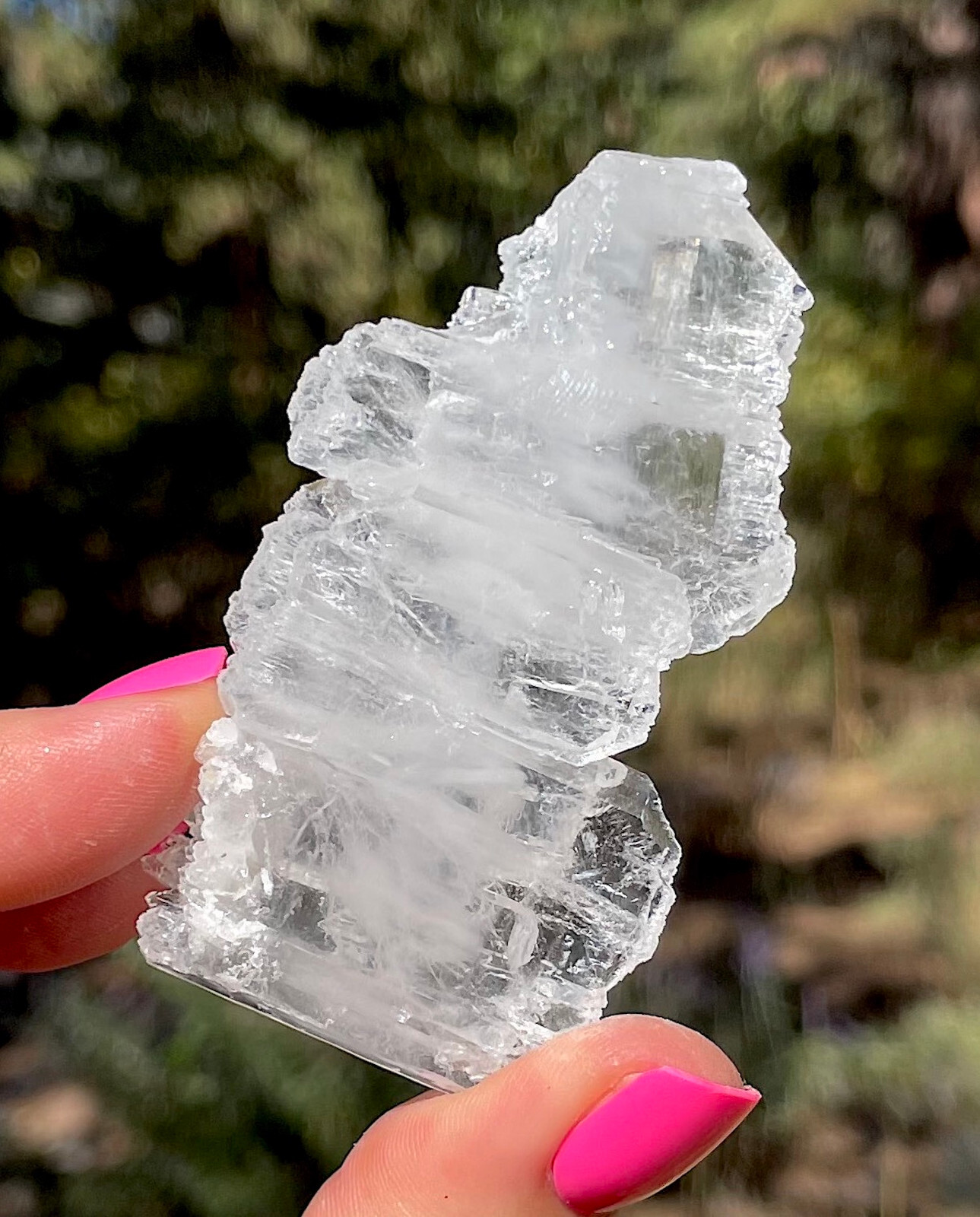 Faden Quartz Crystal Long And Slender Cluster From Pakistan 7.4 Centimeters