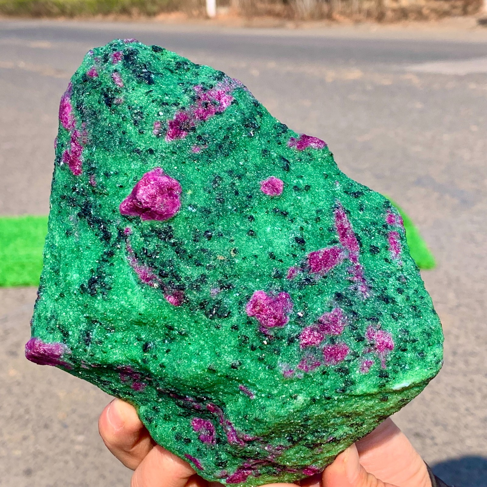 3.5LB Natural green Ruby zoisite (anylite) crystal Chakra Healing Energy