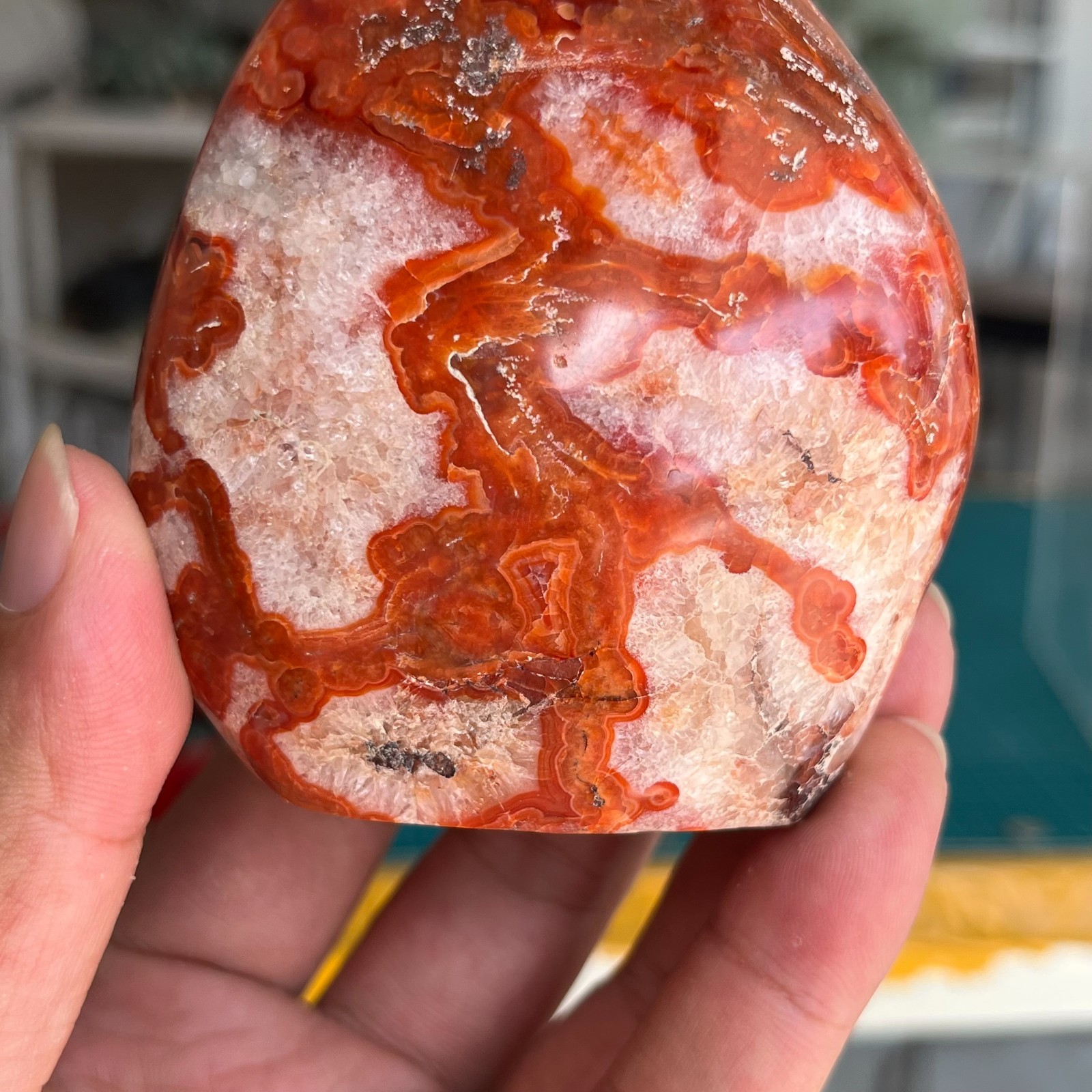 420g High Quality Natural Red Agate Carnelian Crystal Mineral Specimen Healing