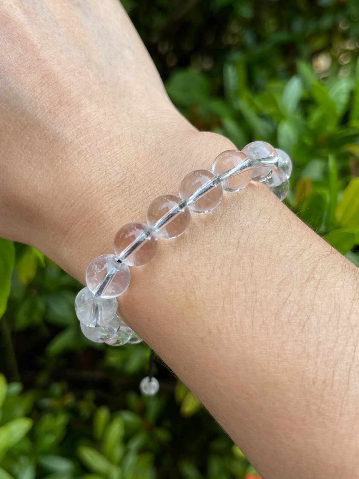 Grade A++ Clear Quartz Crystal Adjustable Bead Bracelet 10mm, Genuine Gemstone