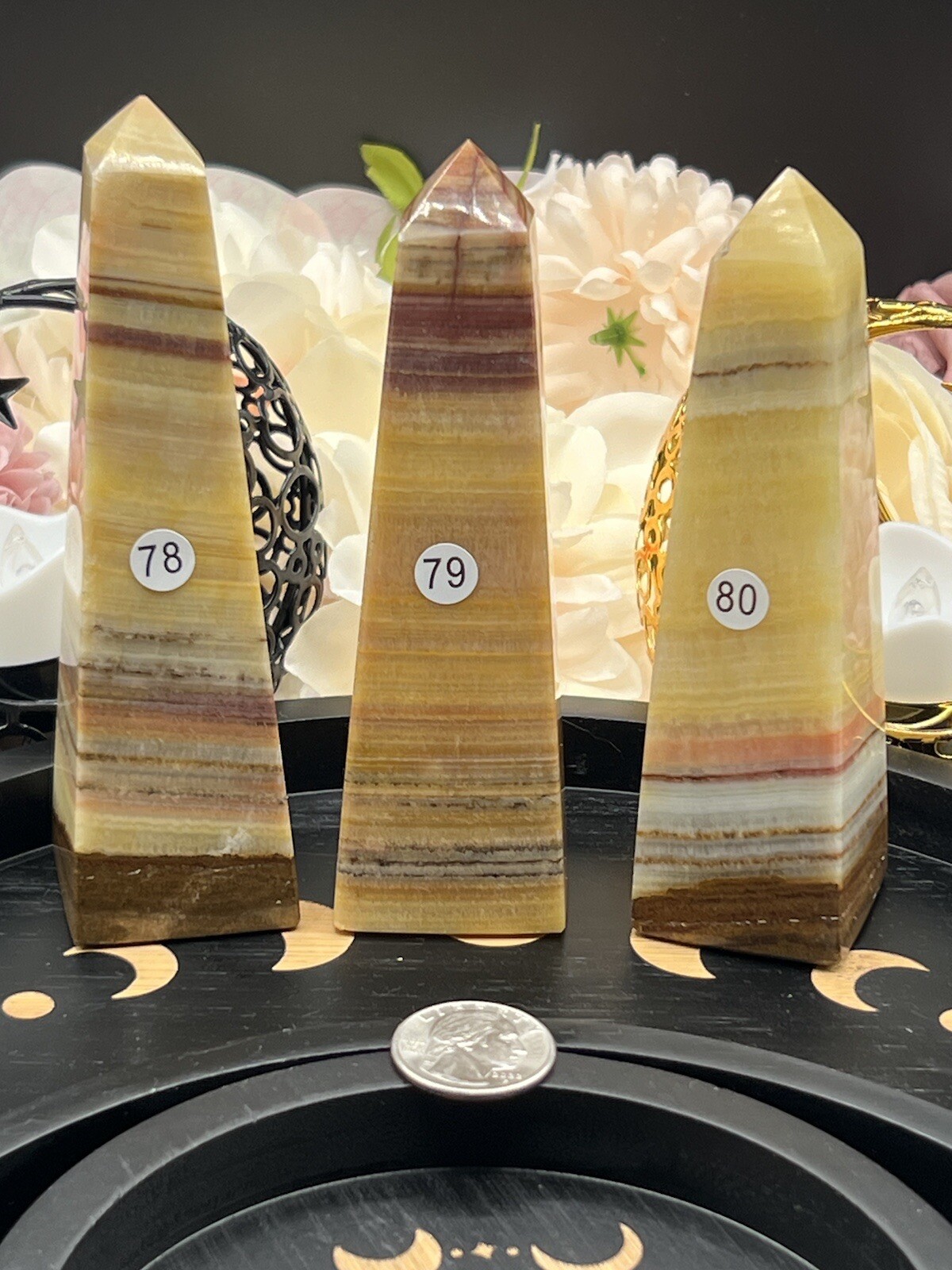 Natural Peach Banded Calcite from Pakistan L@@K Free ship & Gift